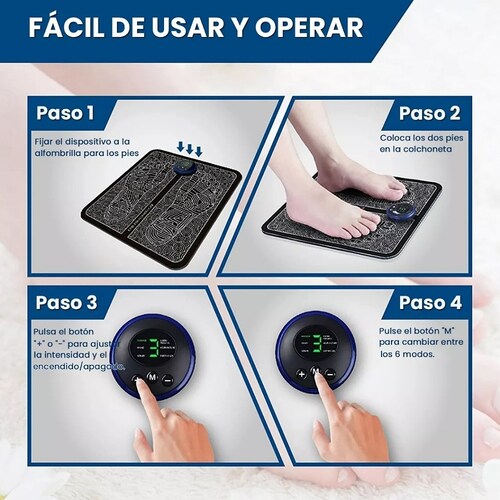 🦶 Almohadilla Masajeadora EMS – Relajación Profunda Para Tus Pies Donde Estés