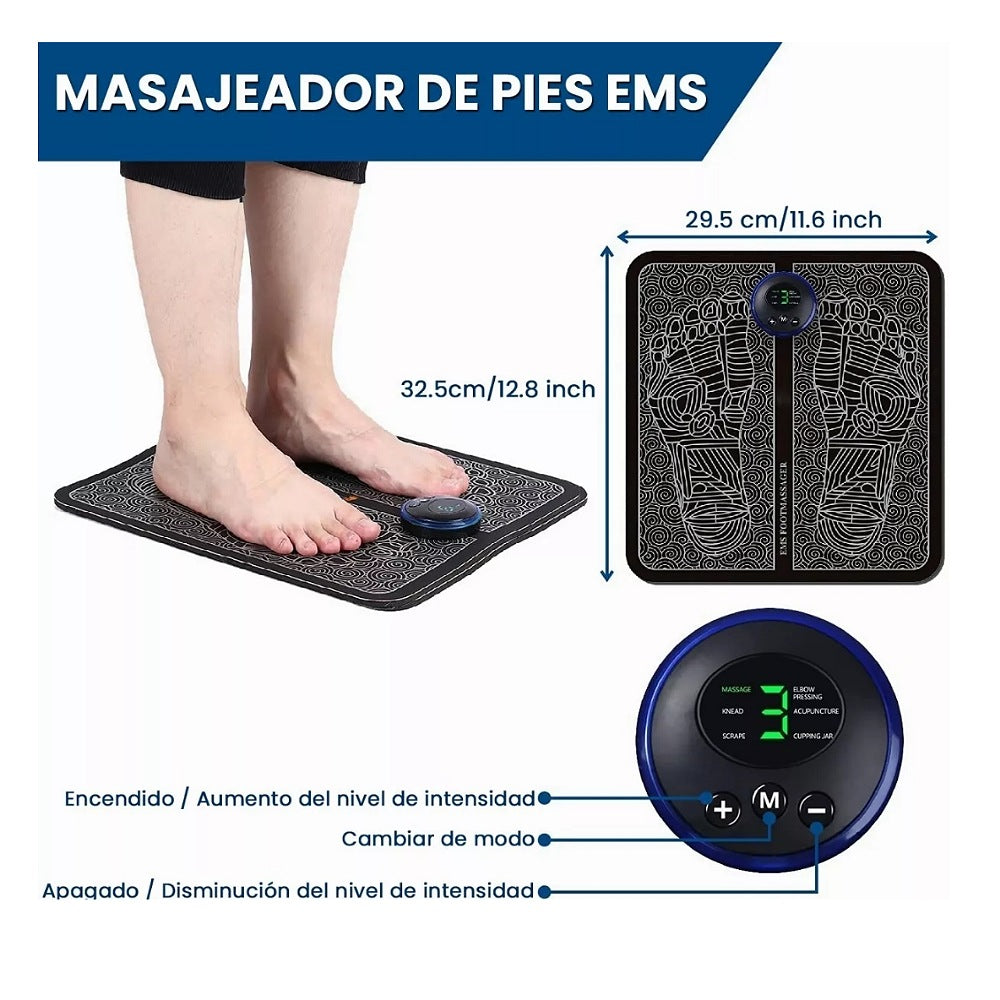 🦶 Almohadilla Masajeadora EMS – Relajación Profunda Para Tus Pies Donde Estés