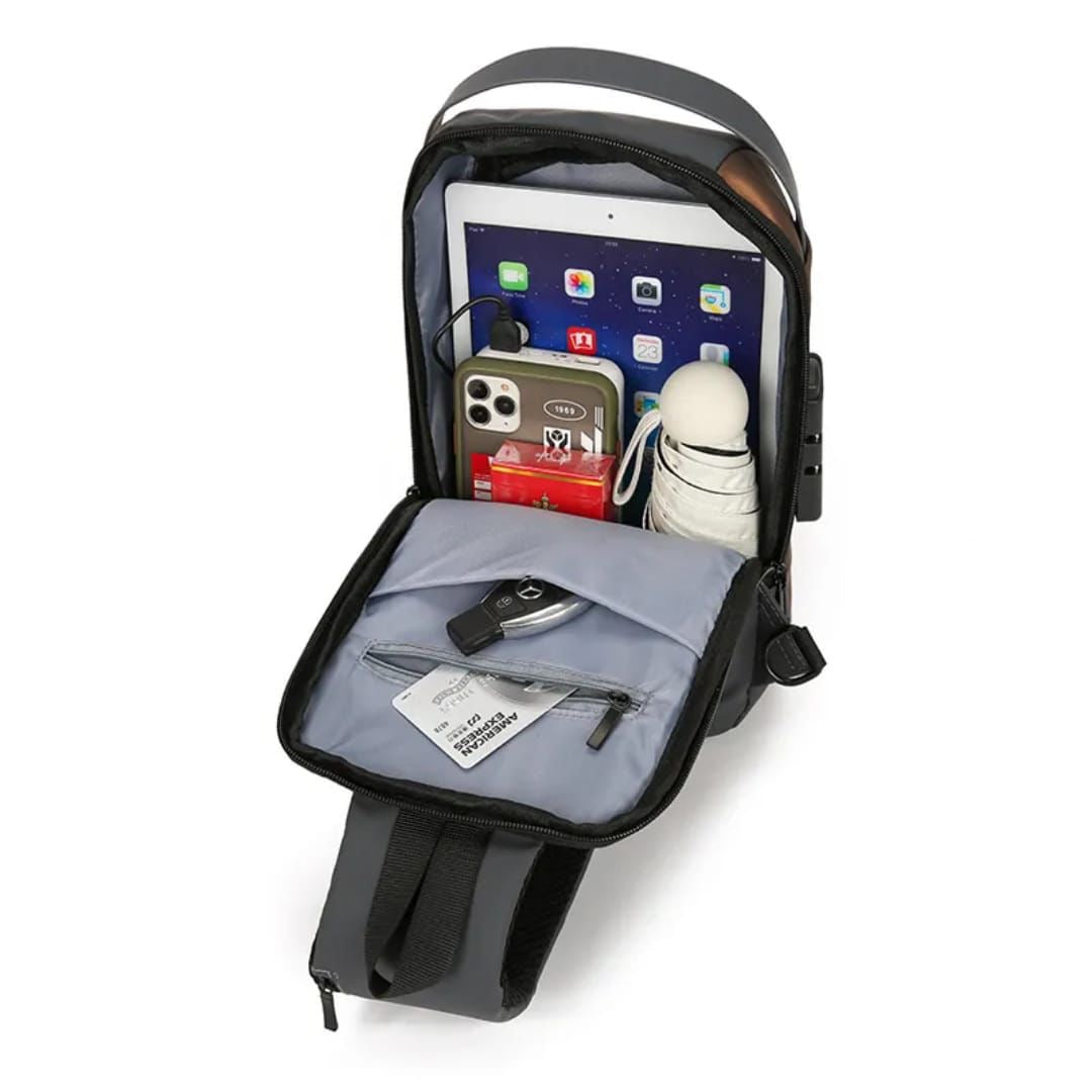 Bandolera antirrobo con puerto USB