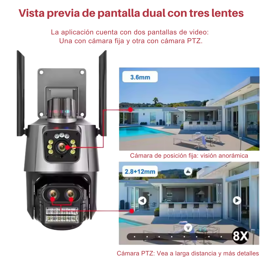 Cámara IP PTZ inalámbrica a todo Color
