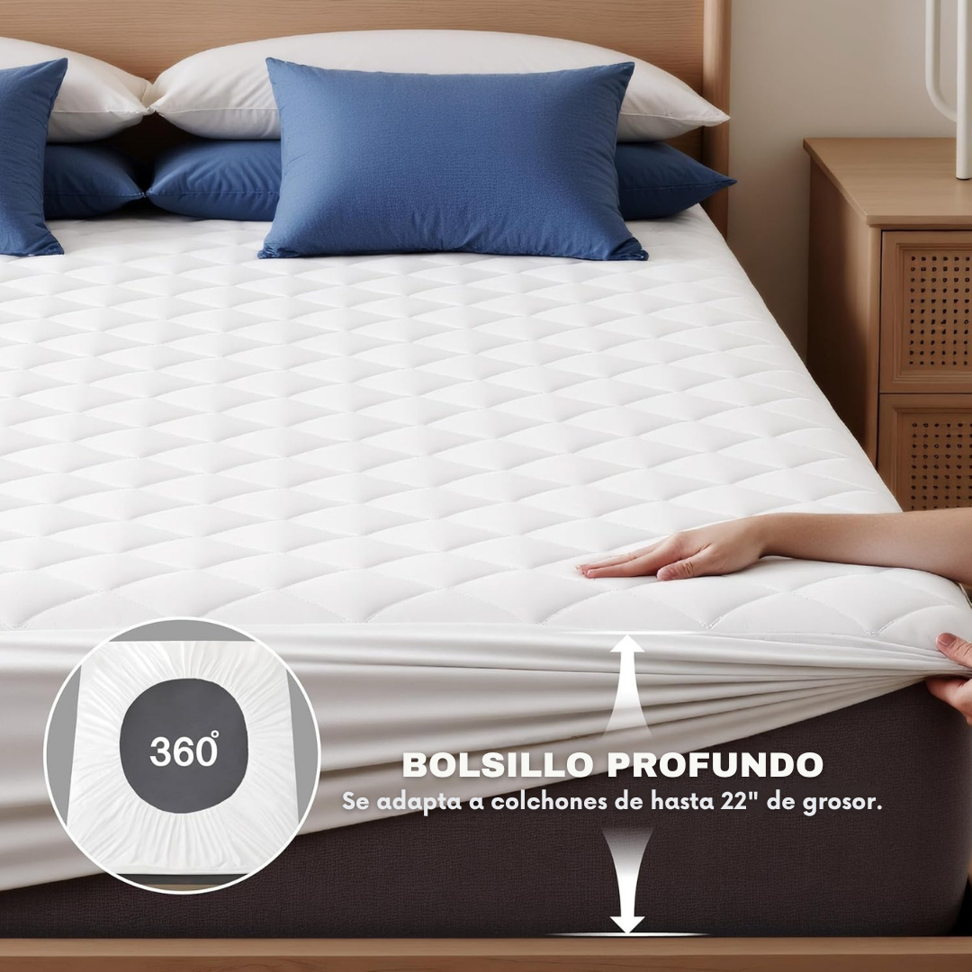 Protector de Colchón Impermeable y Antiácaros