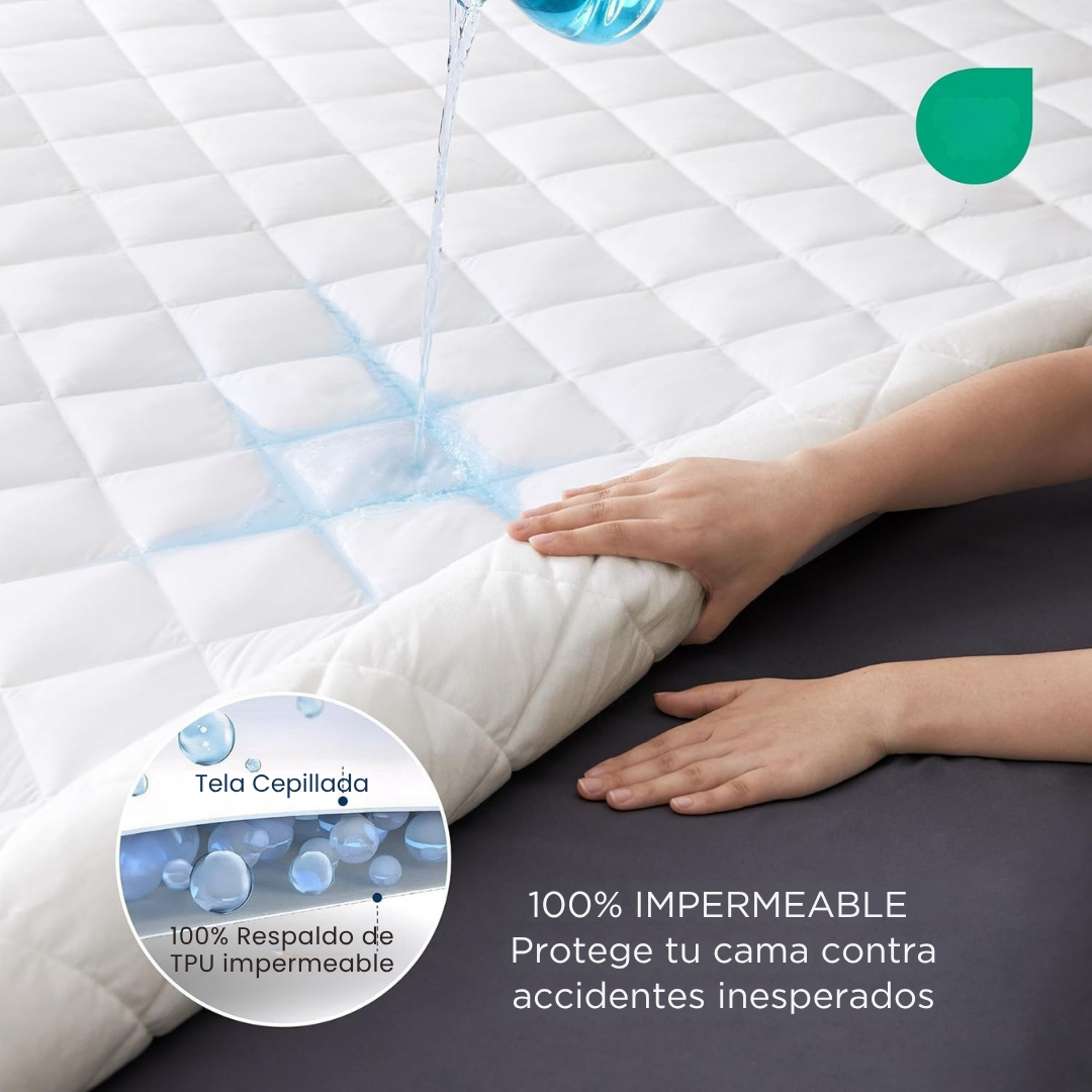 Protector de Colchón Impermeable y Antiácaros