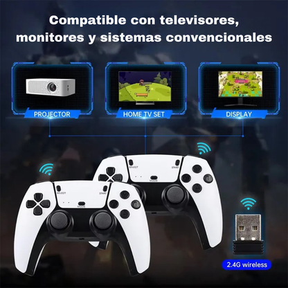 Game Stick Pro – Consola Retro HD con Mandos Inalámbricos y 30.000+ Juegos Integrados